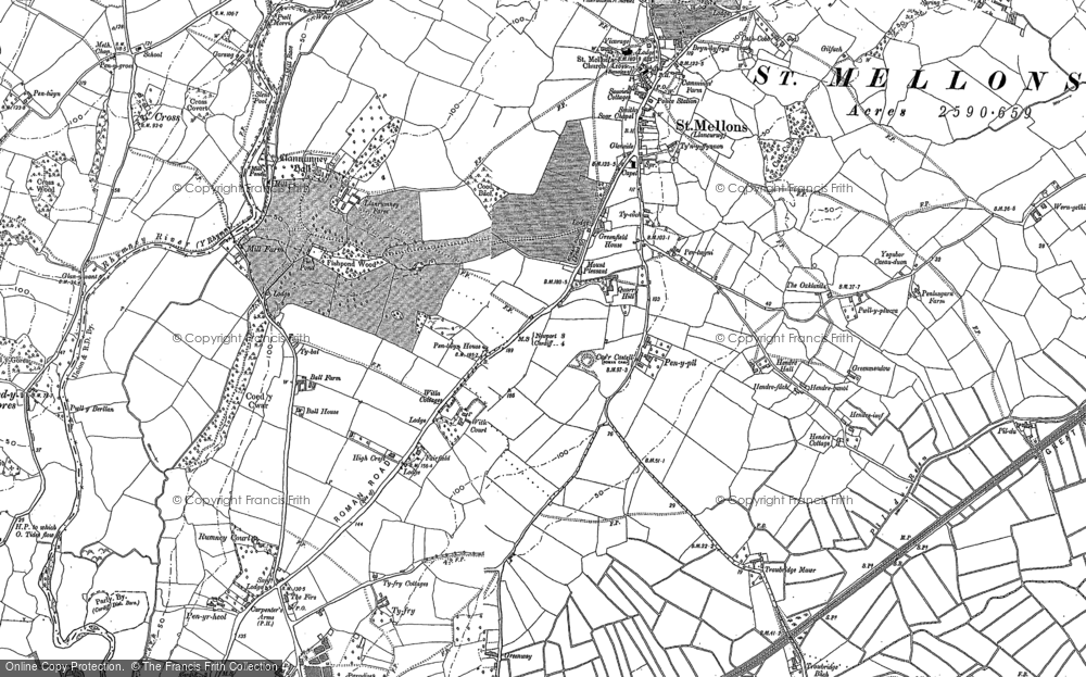 Old Map of Llanrumney, 1899 - 1916 in 1899