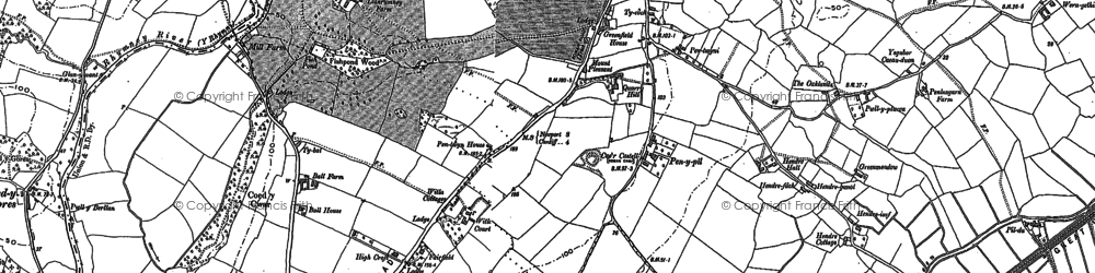 Old map of Llanrumney in 1899