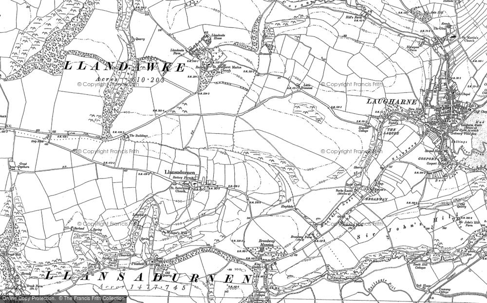 Old Map of Llansadurnen, 1887 - 1905 in 1887