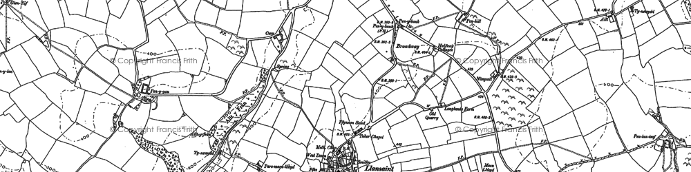Old map of Llansaint in 1887