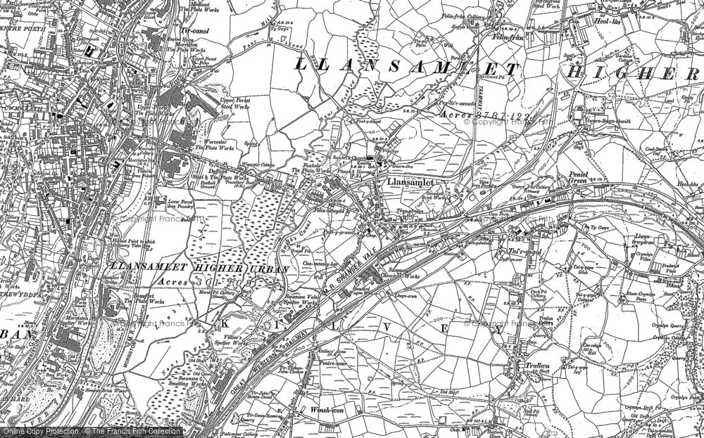 Old Map of Llansamlet, 1897 in 1897