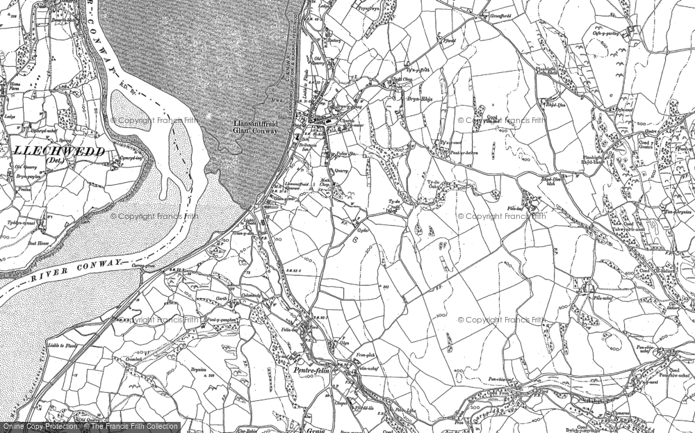 Old Map of Llansanffraid Glan Conwy, 1887 - 1899 in 1887