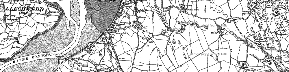 Old map of Llansanffraid Glan Conwy in 1887