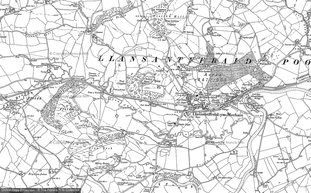 Old Map of Historic Map covering Bryncyn-felen in 1900