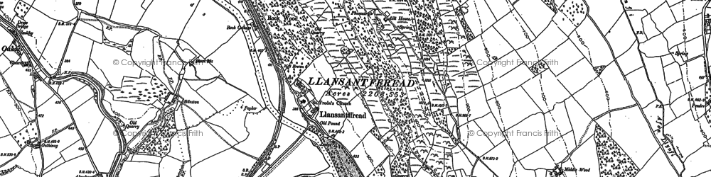 Old map of Llansantffraed in 1886