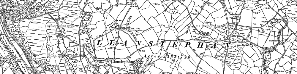 Old map of Llanstephan in 1903