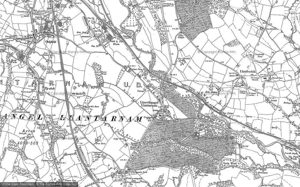 Old Map of Llantarnam, 1899 in 1899