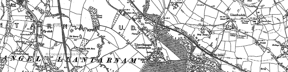 Old map of Llantarnam in 1899