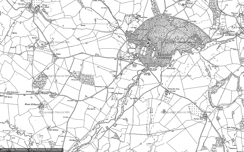 Old Map of Llantilio Crossenny, 1900 in 1900