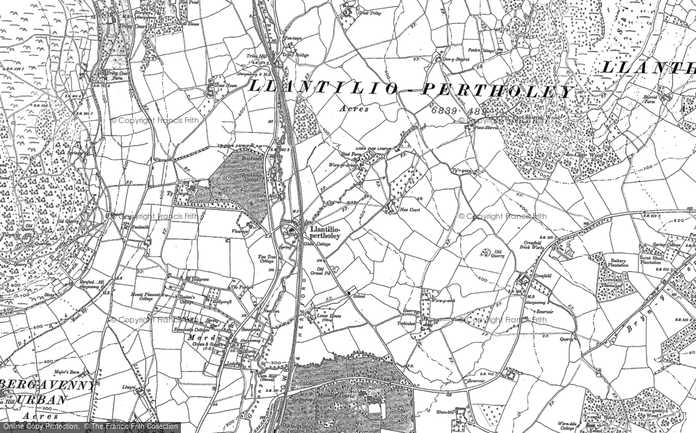 Old Map of Llantilio Pertholey, 1899 in 1899