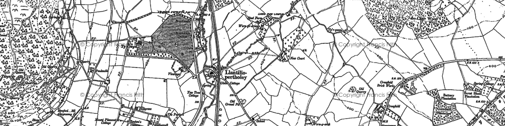 Old map of Llantilio Pertholey in 1899