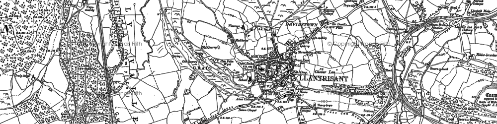 Old map of Llantrisant in 1897