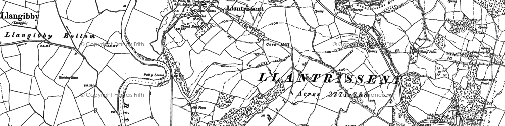 Old map of Llantrisant in 1900