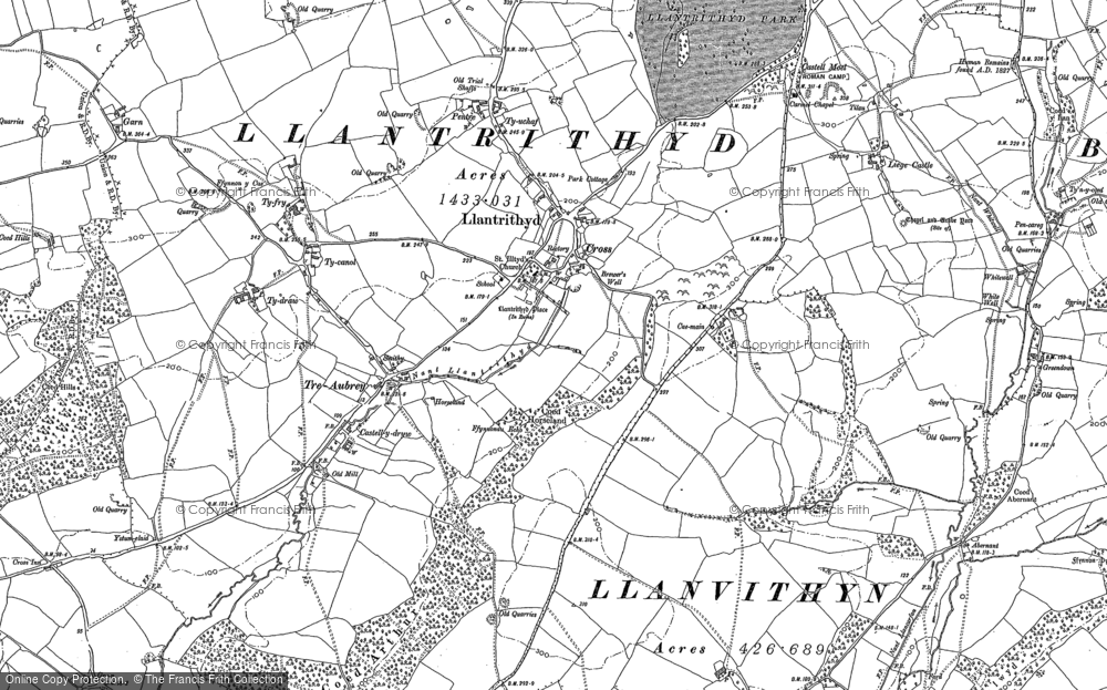 Old Map of Historic Map covering Tyganol in 1897