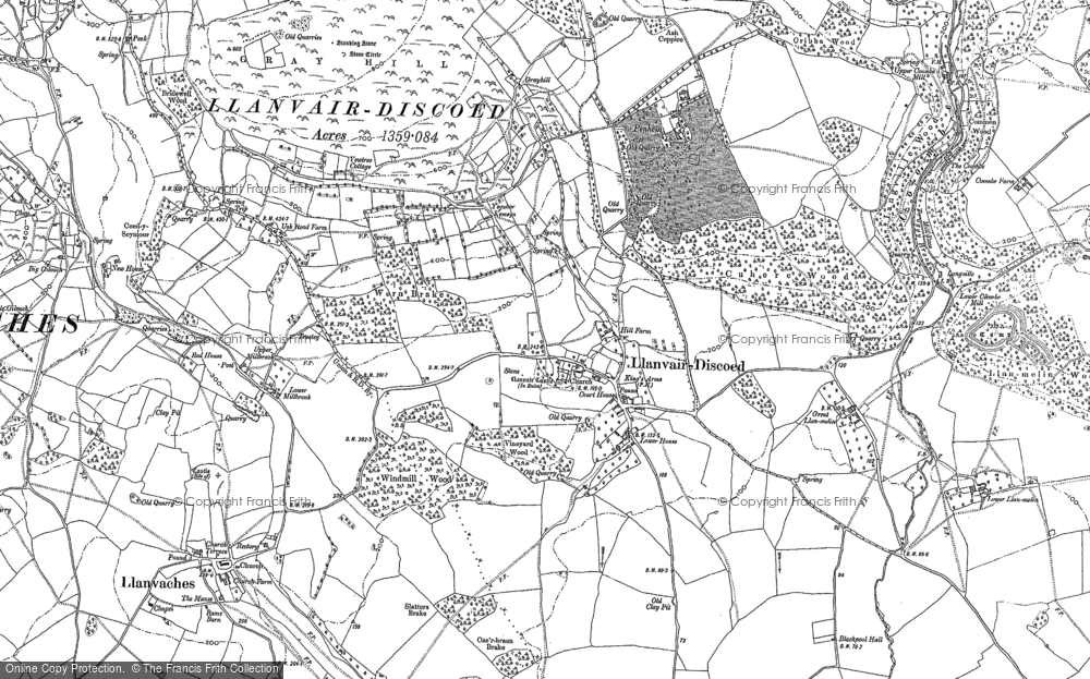 Old Map of Llanvair-Discoed, 1900 in 1900