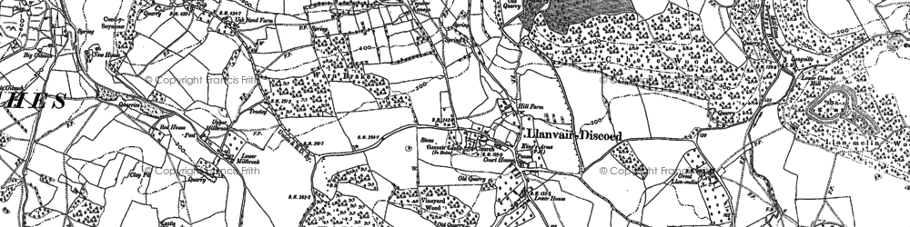 Old map of Llanvair-Discoed in 1900