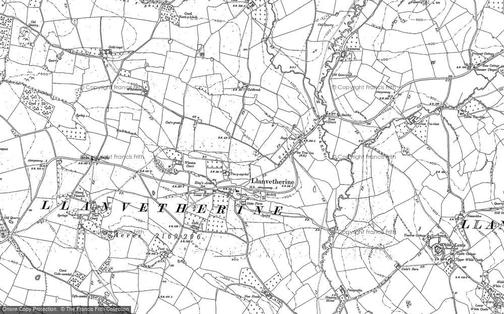 Old Map of Llanvetherine, 1899 - 1900 in 1899