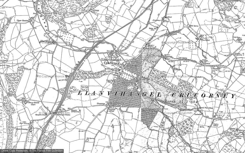 Old Map of Llanvihangel Crucorney, 1899 - 1917 in 1899