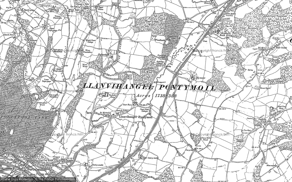 Old Map of Llanvihangel Pontymoel, 1899 - 1900 in 1899