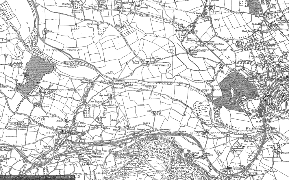 Old Map of Llanwenarth, 1899 - 1903 in 1899