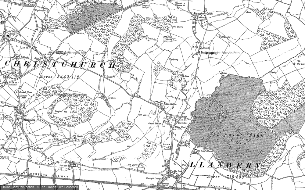 Old Map of Llanwern, 1900 in 1900