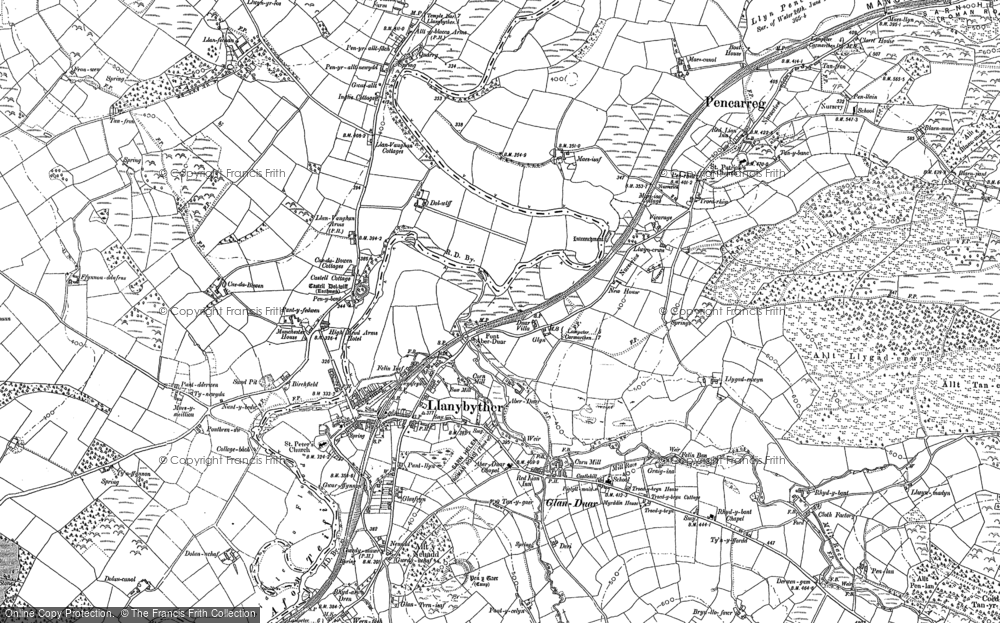 Old Map of Historic Map covering Allt Llwyn-crwn in 1904