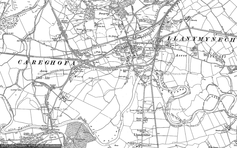 Old Map of Llanymynech, 1900 in 1900
