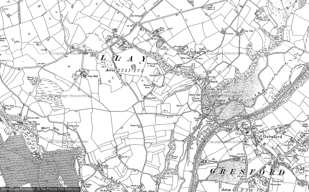 Old Map of Llay, 1909 in 1909