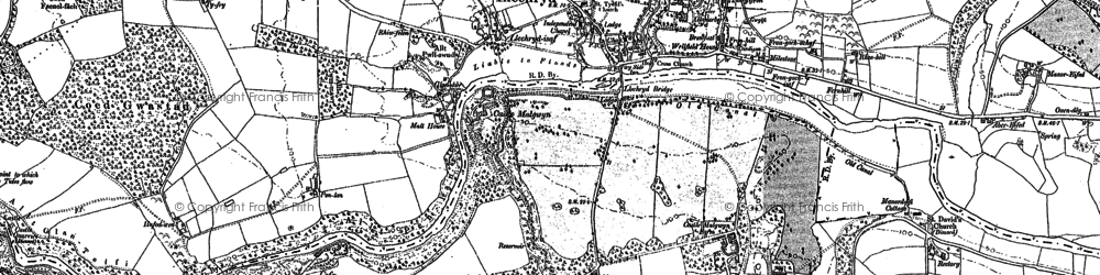 Old map of Llechryd in 1904