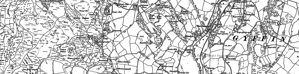 Old map of Llechwedd in 1887