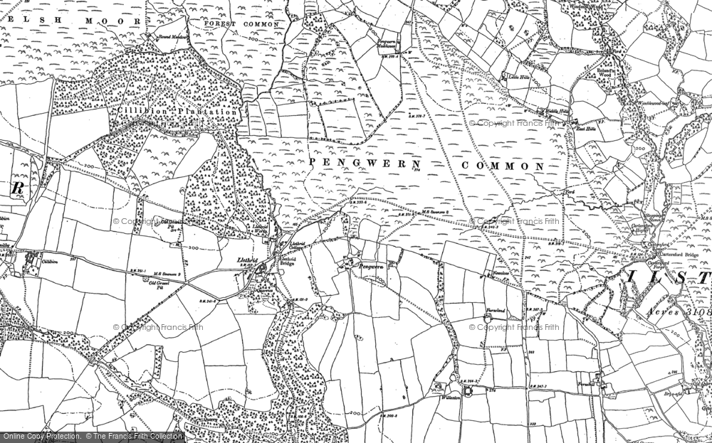Old Map of Historic Map covering Gower in 1896