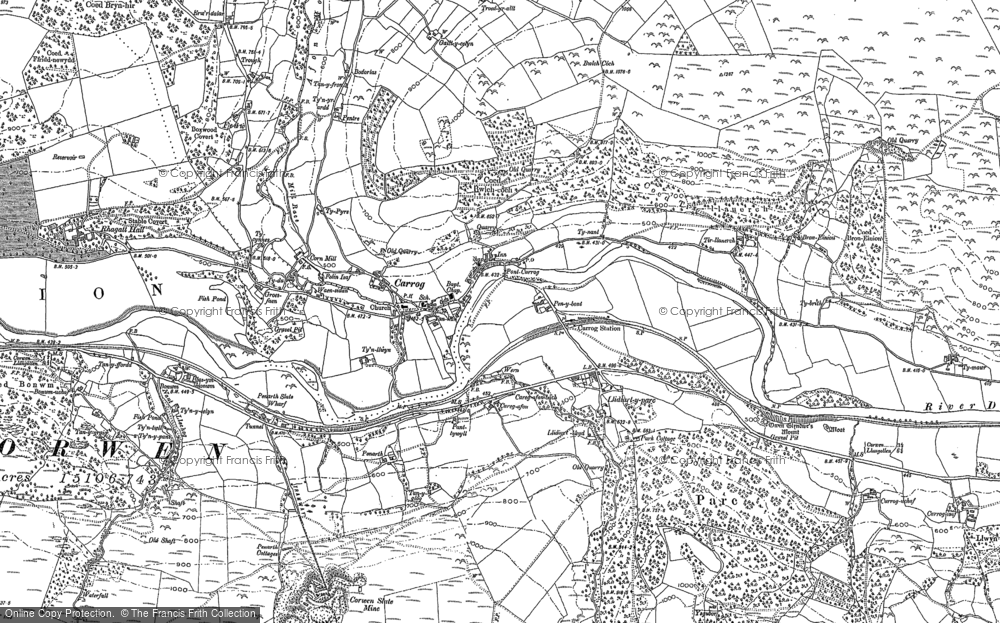 Old Map of Llidiart-y-Parc, 1899 in 1899