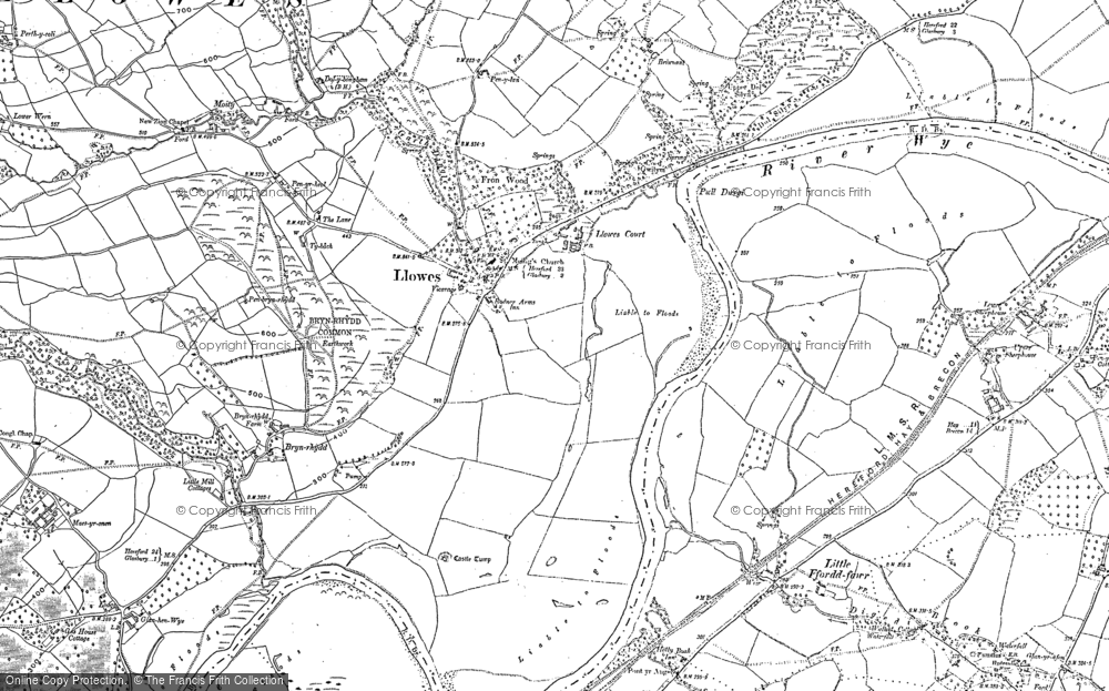 Old Map of Llowes, 1887 - 1903 in 1887