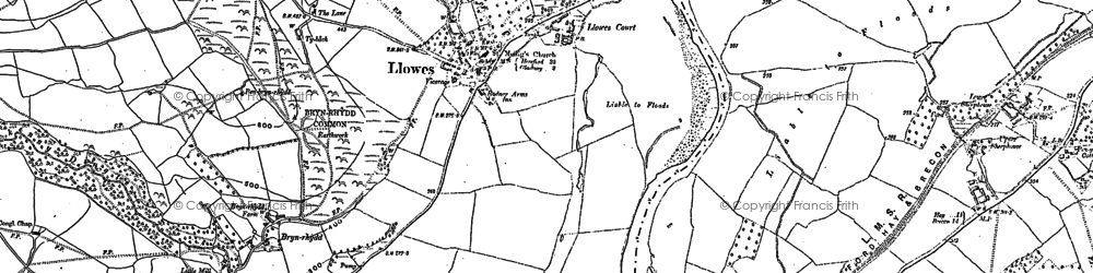 Old map of Bryn yr Hydd Common in 1887