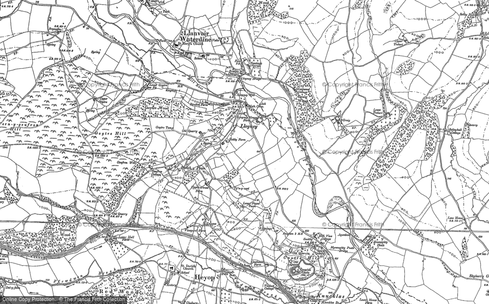 Old Map of Lloyney, 1887 in 1887