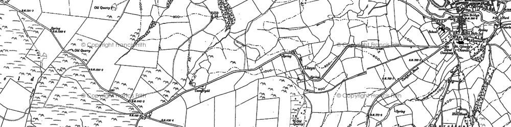 Old map of Llwyn in 1883