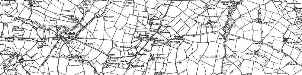 Old map of Llwyn-y-groes in 1887