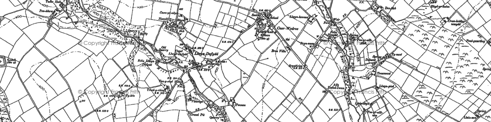 Old map of Llwyndafydd in 1904