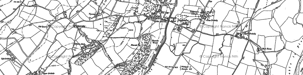 Old map of Brithdir Hall in 1886
