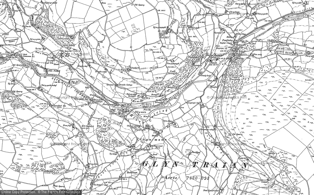 Old Map of Historic Map covering Graig in 1909