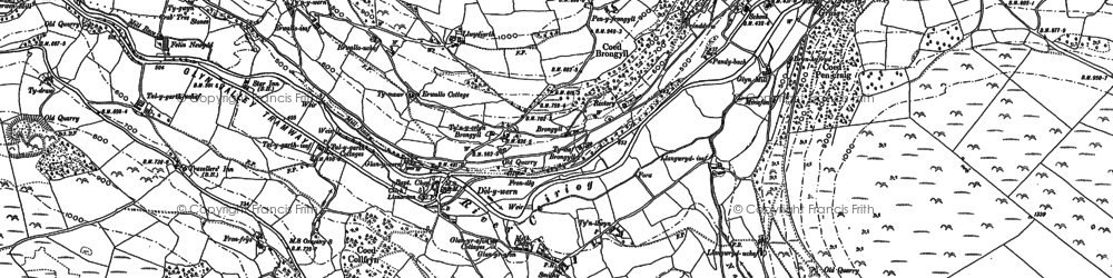 Old map of Llwynmawr in 1909