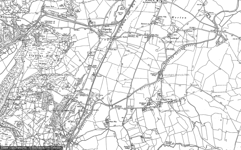 Old Map of Llynclys, 1874 - 1900 in 1874