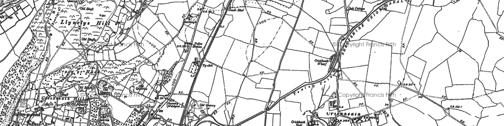 Old map of Llynclys in 1874