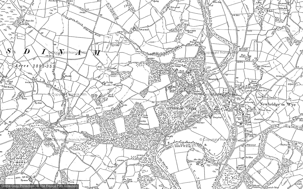 Old Map of Llysdinam, 1902 - 1904 in 1902