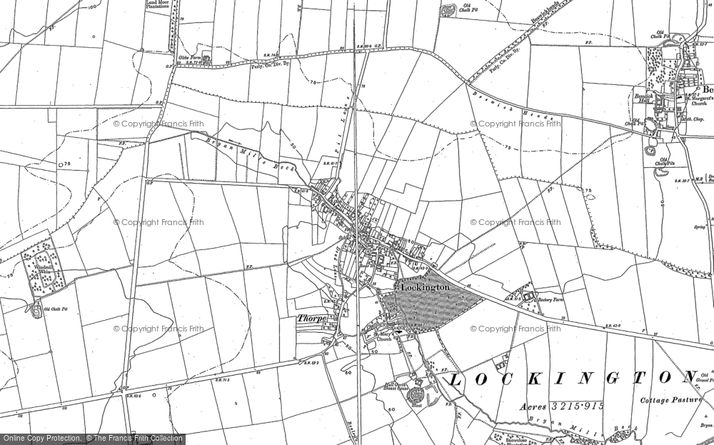 Old Map of Lockington, 1890 in 1890