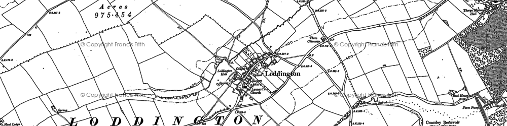 Old map of Loddington in 1884
