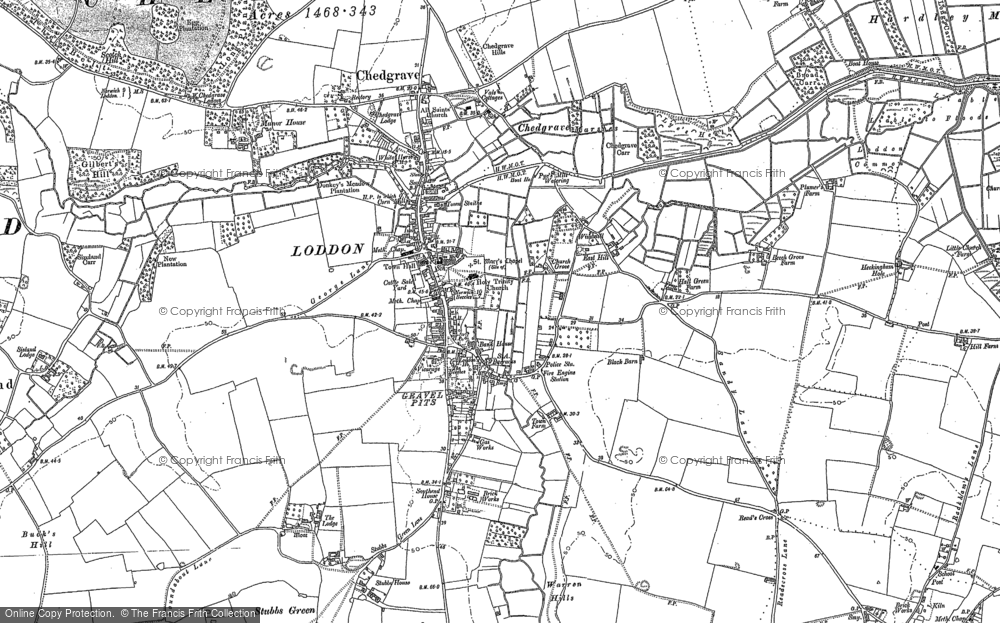 Old Map of Loddon, 1884 in 1884