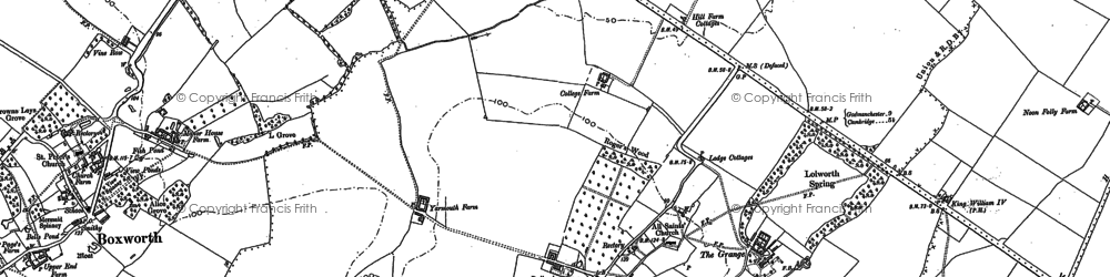 Old map of Lolworth in 1886