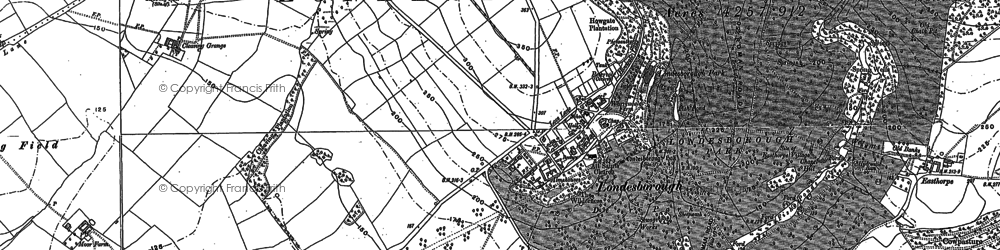 Old map of Londesborough in 1890
