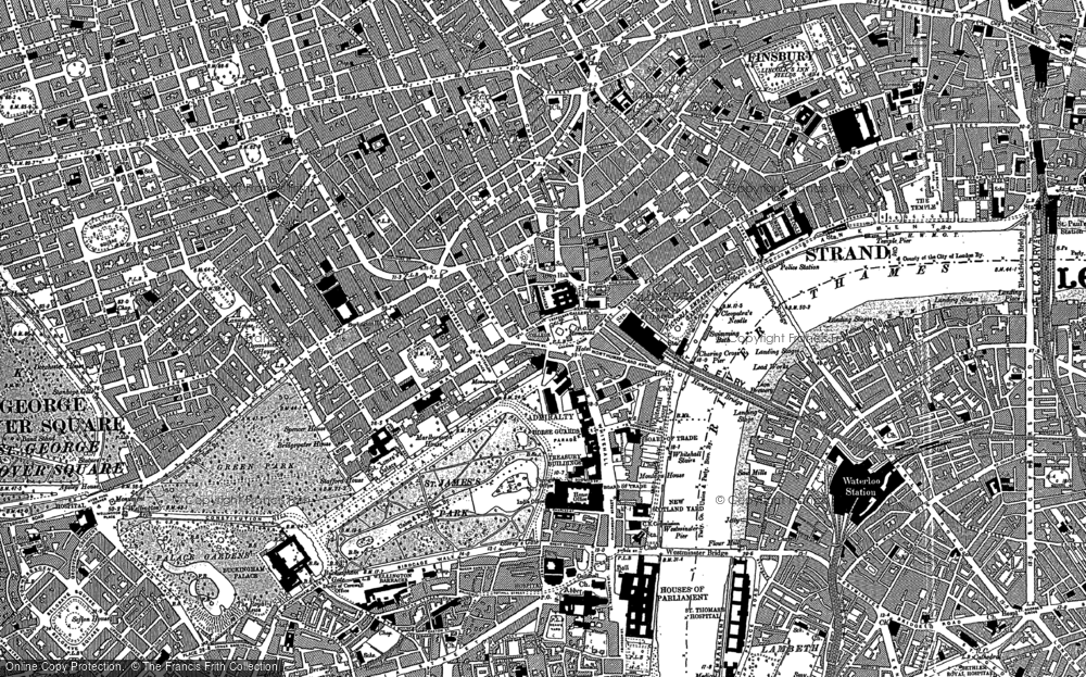 Old Map of Historic Map covering Holborn in 1894